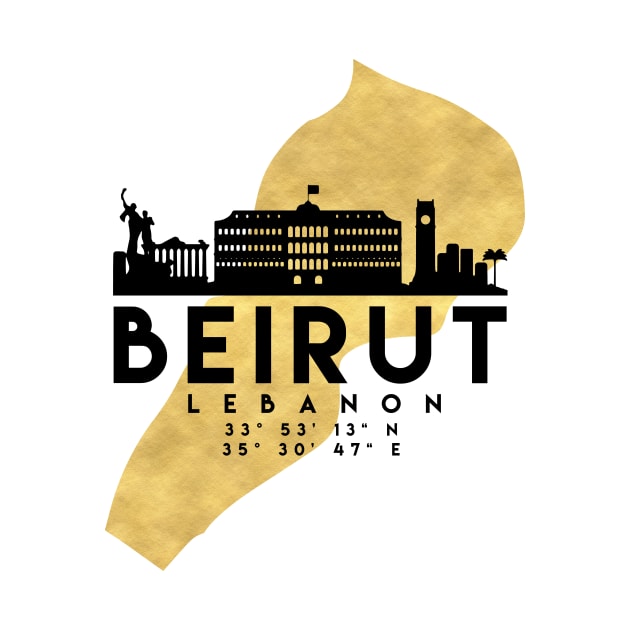 Beirut Lebanon Skyline Map Art by deificusArt