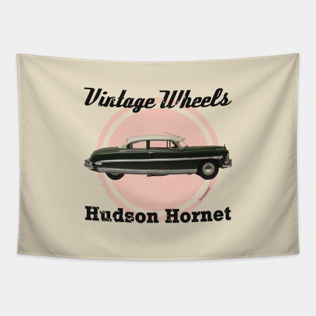 Vintage Wheels - Hudson Hornet Tapestry by DaJellah