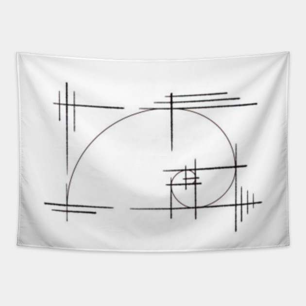Golden Ratio Abstract Points Fibonacci Spiral Tapestry