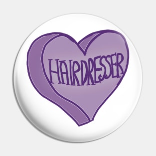 Purple Hair Stylist Love Heart Pin