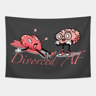 Divorced AF Quote With Funny Break Up Graphic Tapestry