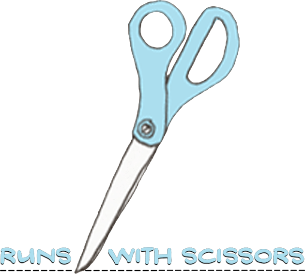 runs with scissors Kids T-Shirt by mystudiocreate