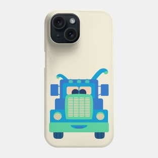 FRIENDLY BLUE TRUCK BUDDY Cute Kawaii Vehicle Kids Transportation - UnBlink Studio by Jackie Tahara Phone Case