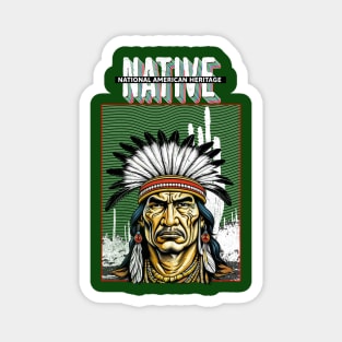 Native American Month Day a Headdress Native Feather Ancient Magnet