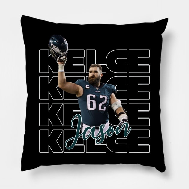 jason kelce fan pop art Pillow by thatday123