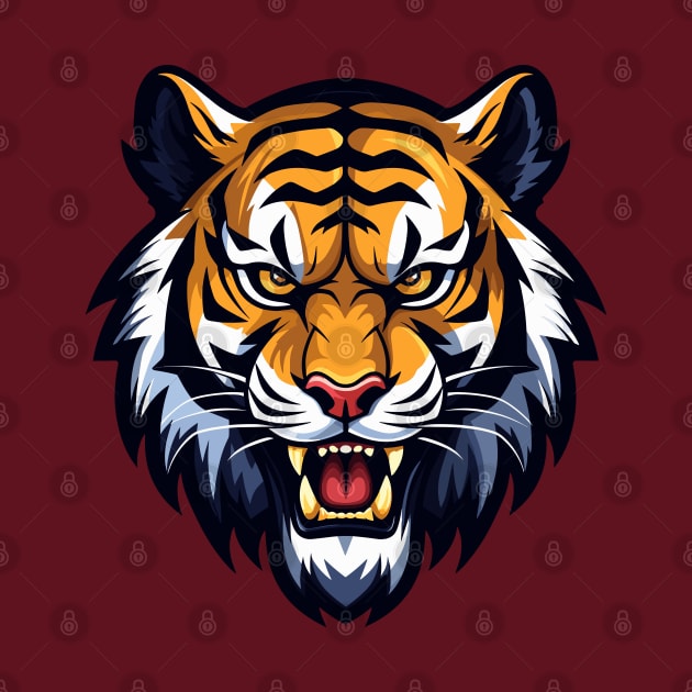 Bengal Tiger, Royal Tiger, Face, Head, Zoo by Infinitee Shirts