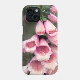 Pink Flowers in Spring Rain Phone Case