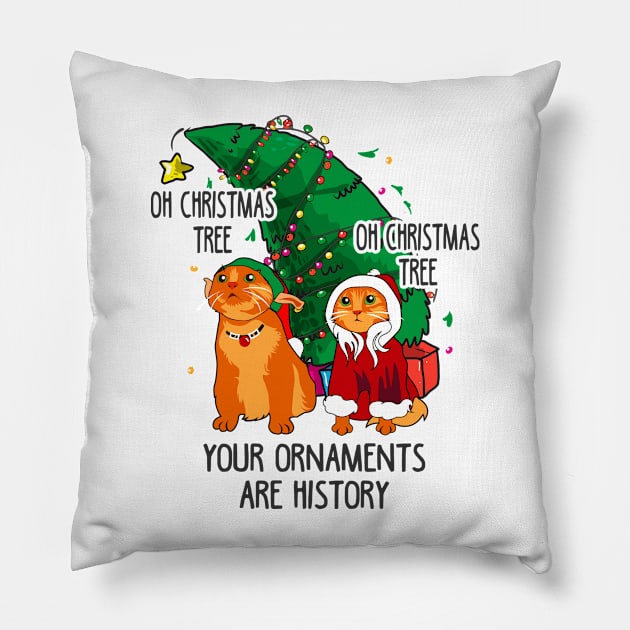 Cats Christmas Funny Pillow by KsuAnn