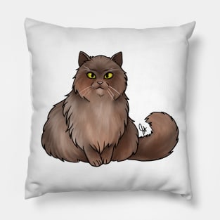 Cat - British Longhair - Brown Pillow