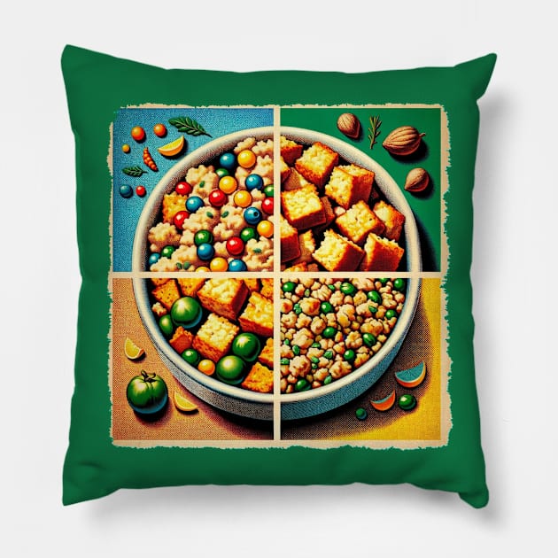Stuffing Pop Art - Festive Meal Pillow by PawPopArt