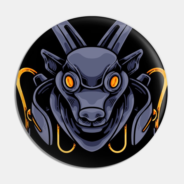 Cyber Goat Pin by andhiika