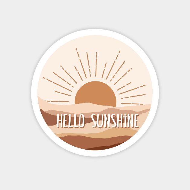 Hello Sunshine Illustration Magnet by gusstvaraonica