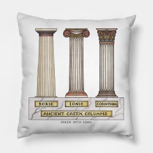 Polychrome Ancient Greek Column orders Pillow