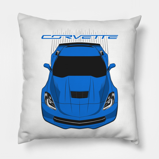 Corvette C7 Blue C7 Pillow TeePublic