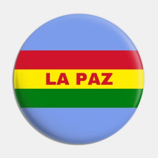 La Paz City in Bolivian Flag Colors Pin