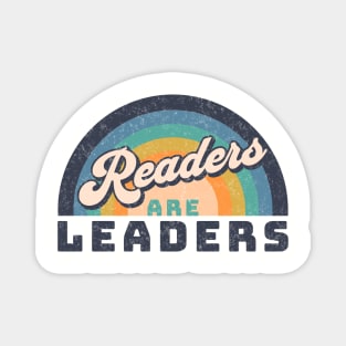 Retro Rainbow Style Readers are Leaders Magnet