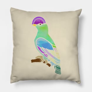 Watercolor Rainbow Cockatoo Pillow