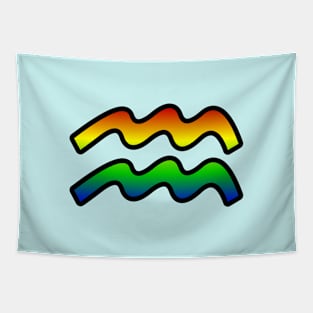 Aquarius Rainbow Pride Symbol Tapestry