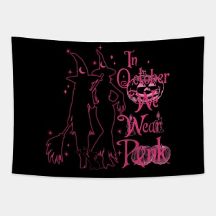 In October We Wear Pink Breast Cancer Awareness Witch Tapestry