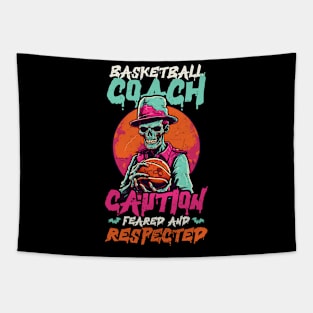 Halloween Coach Shirt | Basketball Coach Feared Respected Tapestry