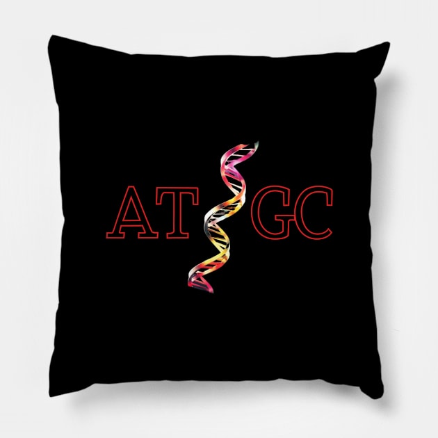 AT / GC, biotechnology, dna strand, molecular biology Pillow by Pattyld