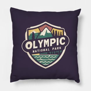 Olympic National Park Retro Pillow