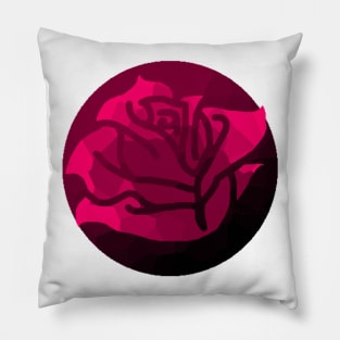 Pink Stained Glass Rose Pillow