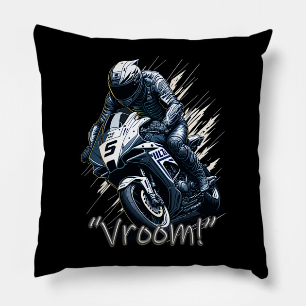 VROOM, BIKERS Pillow by HTA DESIGNS