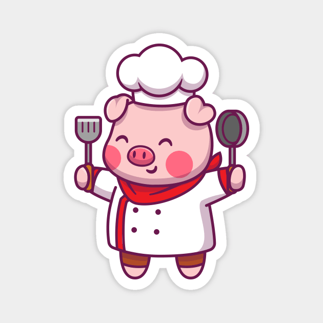 Cute pig chef Magnet by Catalyst Labs