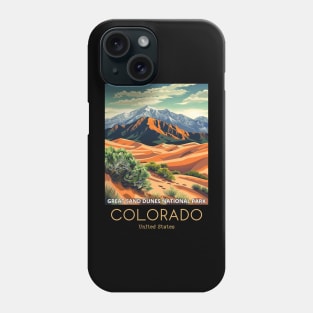 A Vintage Travel Illustration of the Great Sand Dunes National Park - Colorado - US Phone Case