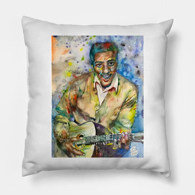 OTIS REDDING watercolor portrait Pillow by lautir