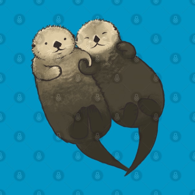 Significant Otters - Otters Holding Hands by Studio Marimo