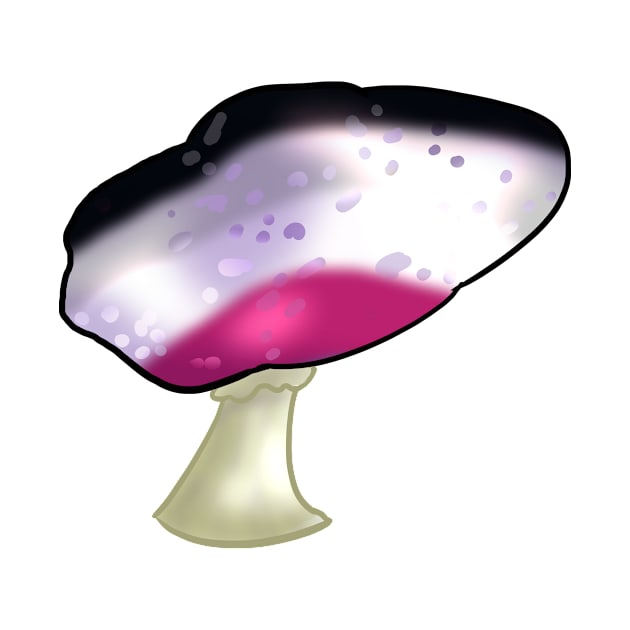 Asexual LGBTQ Pride Flag Mushroom by YouAreValid