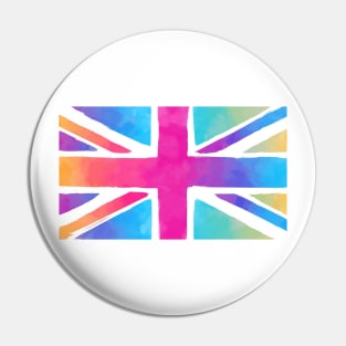 Colorful Union Jack flag Pin