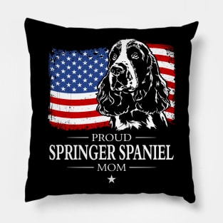 Proud Springer Spaniel Mom American Flag patriotic gift dog Pillow