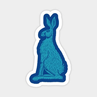 Linocut Rabbit Magnet