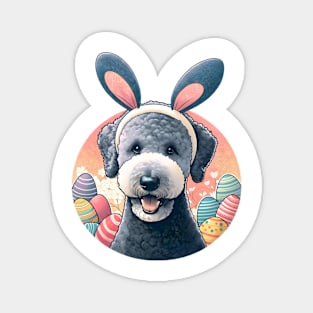 Bedlington Terrier Celebrates Easter with Bunny Ears Magnet