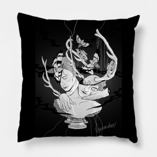 Hannigram black and white Hannibal fanart Pillow