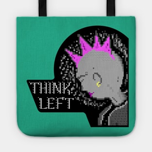 Think Left Punk Ansi Ascii Textart Retro Design Tote