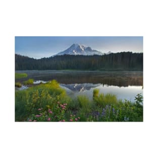 Mount Rainier And Reflection Lake Mount Rainier National Park T-Shirt