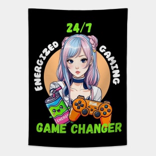 Energized Gaming girl Game changer Tapestry
