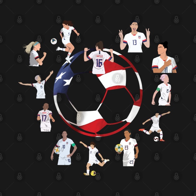 USWNT Heart USA Flag Soccer Ball by Hevding