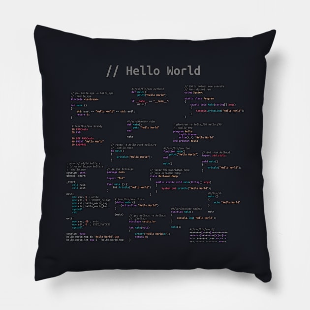 Hello World Pillow by astrellonart
