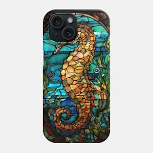 Stained Glass Style Seahorse Phone Case