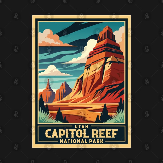 Retro Capitol Reef National Park by Surrealcoin777