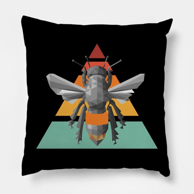 Fly to the Pollinators, Honey Bee Pillow by pmArtology