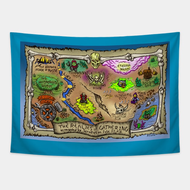 Scareglow’s House Blue Map Tapestry by scareglow