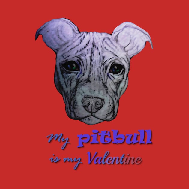 my Pitbull is my Valentine by candimoonart