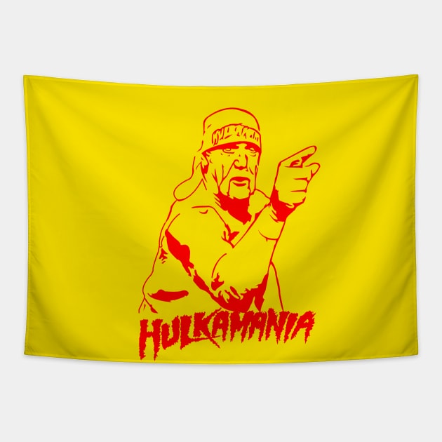 Hulkamania Yellow Retro Tapestry by liora natalia