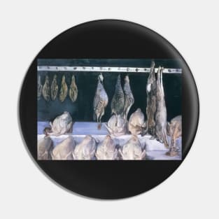 display of chickens and game birds - Gustave Caillebotte Pin